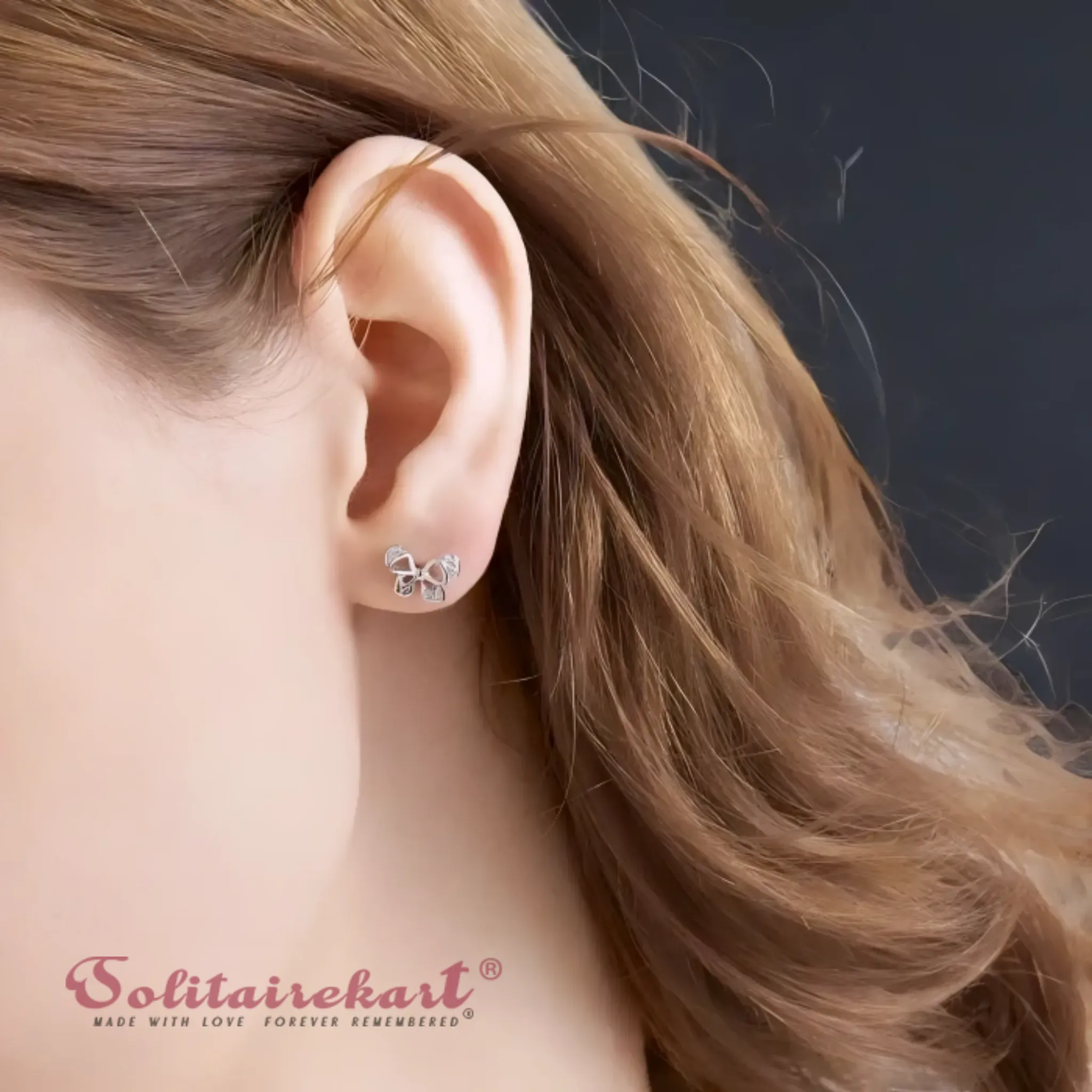Solitairekart 2.10 Gram Elegant Bow Stud Earrings